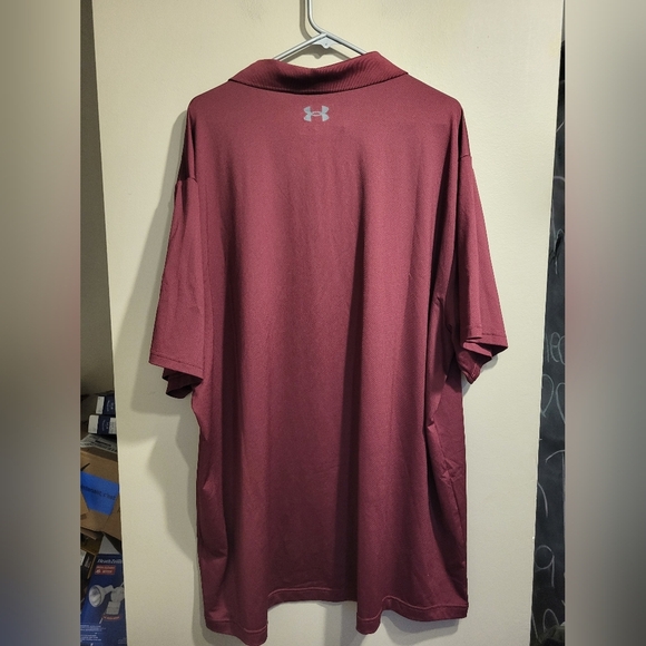 NEW- Under Armour Men's Burgundy Polo Shirt, Size 4XL - Picture 3 of 5